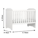 Ver imagem 6 de Berço Americano Mini Cama Mel e Cômoda Infantil Duda Branco Brilho com Colchão Gazin - Phoenix