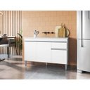 Ver imagem 1 de Balcão Armário de Cozinha Tatiane 120cm Branco S/Tampo - AJL Móveis