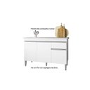 Ver imagem 2 de Balcão Armário de Cozinha Tatiane 120cm Branco S/Tampo - AJL Móveis