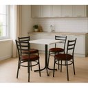 Ver imagem 3 de Conjunto Mesa Preta 70x70cm Tampo Branco com 4 Cadeiras Epoxi