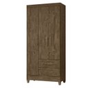 Ver imagem 1 de Guarda Roupa Solteiro 82cm 3 Portas Zeno Castanho Wood Z17 - Mpozenato