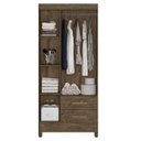 Ver imagem 5 de Guarda Roupa Solteiro 82cm 3 Portas Zeno Castanho Wood Z17 - Mpozenato