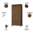 Ver imagem 3 de Guarda Roupa Solteiro 82cm 3 Portas Zeno Castanho Wood Z17 - Mpozenato