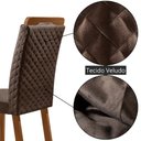 Ver imagem 2 de Mesa de Jantar Yasmin 180cm Tampo MDF Vidro Canto Copo com 6 Cadeiras Lorena