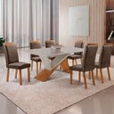 Ver imagem 7 de Mesa de Jantar Yasmin 180cm Tampo MDF Vidro Canto Copo com 6 Cadeiras Lorena