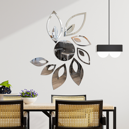 Relógio de Parede Folhas Espelho Sala Cozinha Monte Você - 2