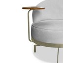 Ver imagem 2 de Poltrona Decorativa Giratória Orgânica Glamour Boucle com Mesinha Acoplada Cinza Loja Sheep