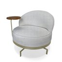 Ver imagem 1 de Poltrona Decorativa Giratória Orgânica Glamour Boucle com Mesinha Acoplada Cinza Loja Sheep