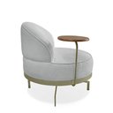 Ver imagem 6 de Poltrona Decorativa Giratória Orgânica Glamour Boucle com Mesinha Acoplada Cinza Loja Sheep
