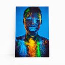 Ver imagem 1 de Homem com Tinta Neon Colorida Quadro Canvas 140x90cm