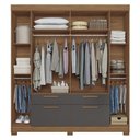 Ver imagem 6 de Guarda Roupa Casal Guarapuava 6 Portas de Bater 6 Gavetas MDP com Espelho e Cômoda Marabá Jatobá
