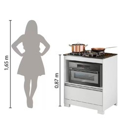 Balcão para Cooktop 4 Bocas com 1 Gaveta Nt3110 Notável - 6
