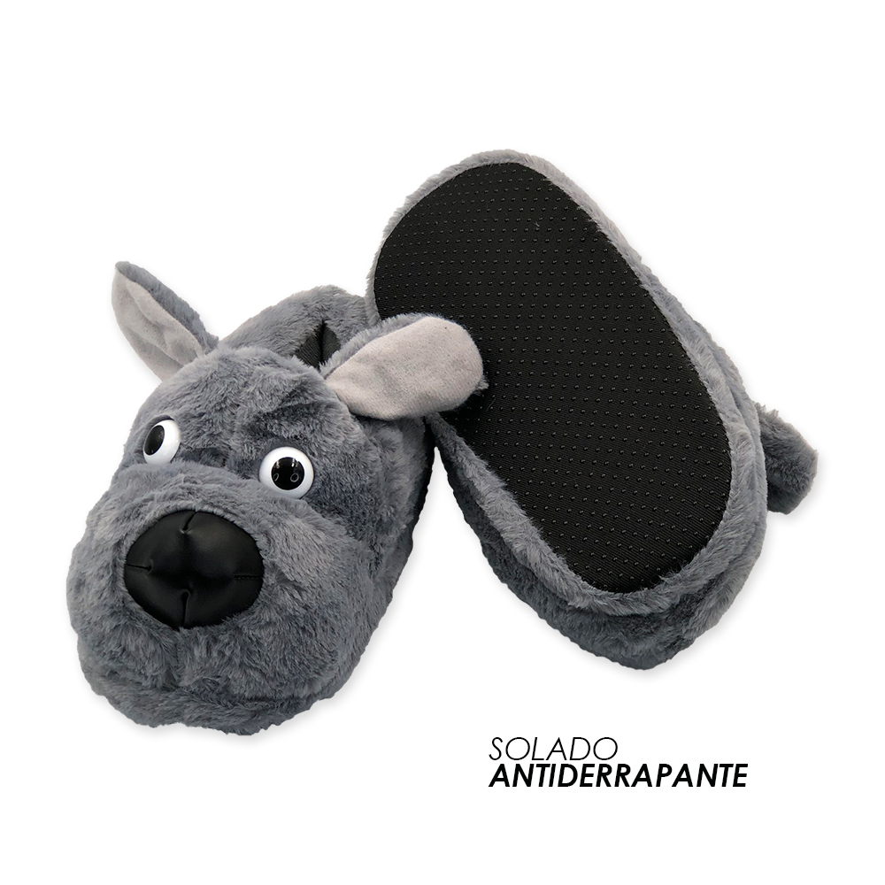 Pantufa 3D - Aquecimento e Conforto para seus Pés no Inverno Personagem:Dog Beagle Cinza - 4