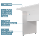 Ver imagem 6 de Mesa Auxiliar Lateral para Escrivaninha Dupla com Painel Smart 120x120cm Yescasa Branco