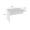 Ver imagem 3 de Mesa Auxiliar Lateral para Escrivaninha Dupla com Painel Smart 120x120cm Yescasa Branco