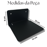 6 Suportes de Parede para Livros Design Flutuante Aço Alta Resistência Preto - 2