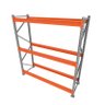 Kit 1 mini porta pallet 250 kg 180x200x60 (CxLxP) cinza com laranja sem bandejas - 1