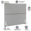 Ver imagem 3 de Cabeceira Box Casal Com Tachas 140 cm Vicenza L02 Bouclê Cinza - Lyam Decor