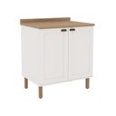 Ver imagem 2 de Balcão 2 Portas Americano Provençal 100% MDF com Tampo Iluminata Branco/Ébano