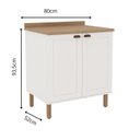 Ver imagem 3 de Balcão 2 Portas Americano Provençal 100% MDF com Tampo Iluminata Branco/Ébano