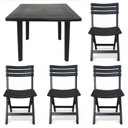 Ver imagem 1 de Mesa Quadrada Desmontável 90cm Preta + 4 Cadeiras Dobráveis
