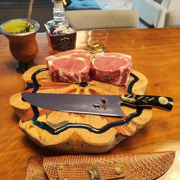 Faca Caçador Perdiz Perdigueiro Picanheira 10' Aço Inox 420c Churrasco Artesanal Cabo Munição - 3