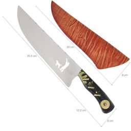 Faca Caçador Perdiz Perdigueiro Picanheira 10' Aço Inox 420c Churrasco Artesanal Cabo Munição - 4