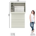 Ver imagem 2 de Ponte Modulada 104cm Solteiro 2 Portas Cabeceira Seletto Henn - Areia Hp