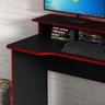 Mesa Gamer Tecno Mobili Design P/ 2 Monitores 136 cm em MDP: Preto com Vermelho - 3