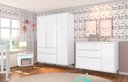 Ver imagem 1 de Roupeiro Melinda Branco 3 Portas 2 Gavetas com Pés Phoenix Baby