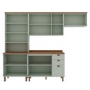 Ver imagem 3 de Cozinha Completa Iluminata 10 Portas 3 Gavetas 100% MDF com Vidro Mint/Ébano - Genialflex