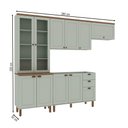 Ver imagem 4 de Cozinha Completa Iluminata 10 Portas 3 Gavetas 100% MDF com Vidro Mint/Ébano - Genialflex