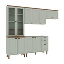 Ver imagem 2 de Cozinha Completa Iluminata 10 Portas 3 Gavetas 100% MDF com Vidro Mint/Ébano - Genialflex