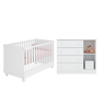 Conjunto Berço Americano com Rodízios e Cômoda Doce Sonho Branco - Qmovi - 4