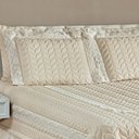 Ver imagem 2 de Colcha King Romantica Micropercal 200 Fios 5 Peças - Palha