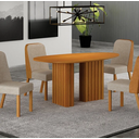 Ver imagem 1 de Mesa Isis Tampo Orgânico Mdf 1,35m S/vidro 4 Cadeiras Leifer