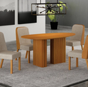 Ver imagem 1 de Mesa Isis Tampo Orgânico Mdf 1,35m S/vidro 4 Cadeiras Leifer