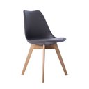 Ver imagem 3 de Cadeira Leda Eames Jantar Cozinha com Assento Estofado Cinza
