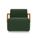 Ver imagem 3 de Poltrona Sala de Estar Braço de Madeira Hellen Veludo Verde Musgo K01 - D'Rossi