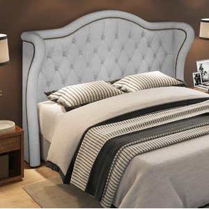 Cabeceira Cama Box Casal 1,40 Mônaco para Quarto em Linho Bege Claro - Larbelle