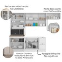 Ver imagem 4 de Cozinha Armario 4 Peças Cristaleira Balcao para Pia 270 cm Unna Branco Poliman