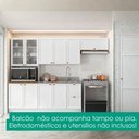 Ver mais imagens de Cozinha Armario 4 Peças Cristaleira Balcao para Pia 270 cm Unna Branco Poliman