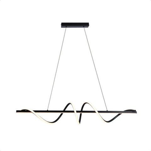 Pendente Led Moderno Taschibra Union 38w Luz Quente 3000k Bivolt Preto
