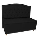 Ver imagem 1 de Kit Cabeceira e Calçadeira com Baú 195 Cm King Casal Diana Suede Preto - Fina Mobília