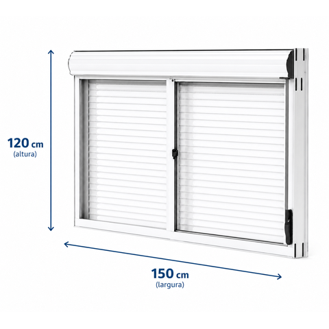 Janela Persiana Integrada Alumasa Alumínio 150x120 cm Branco