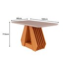 Ver imagem 4 de Mesa para Sala de Jantar Agata 130 X 80 Cm com Tampo Mdf/vidro Cimol Nature/off White