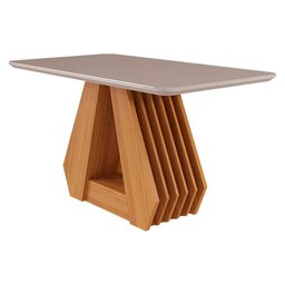 Mesa para Sala de Jantar Agata 130 x 80 cm com Tampo MDF/Vidro Cimol Nature/Off White - 1
