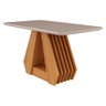 Mesa para Sala de Jantar Agata 130 x 80 cm com Tampo MDF/Vidro Cimol Nature/Off White - 1