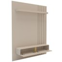 Ver imagem 2 de Painel Ripado para TV até 50 Polegadas 144,4cmx180cm 2 Portas Otto Cinza Bege Dunas
