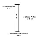Ver imagem 3 de Prolongador Extensor 10cm para Portão 69cm Altura 59cm para Pets Cachorros Gatos e Crianças Branco